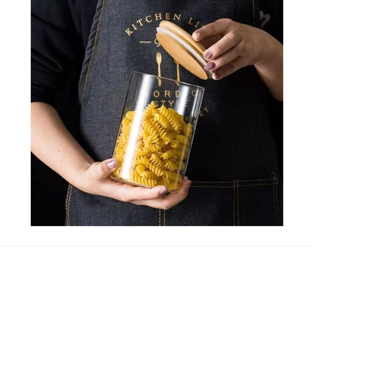 GENERICO - Set 5 Frascos Contenedor Tarro Herméticos Tapa Bambú