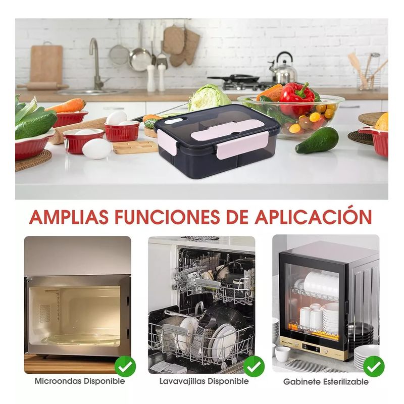 GENERICO - Fiambrera Portátil Térmico Lunch Box Gran Capacidad 1500ml