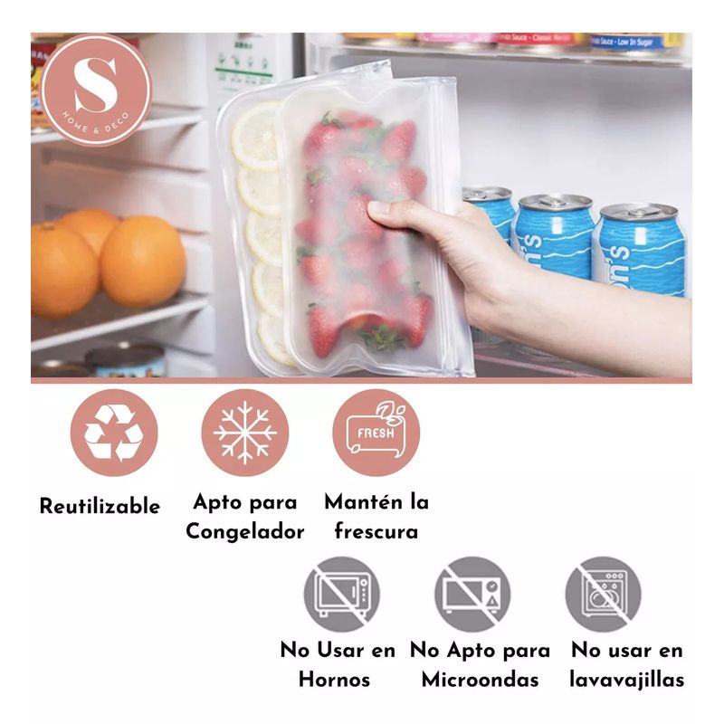 GENERICO - Pack De 3 Bolsas De Silicona Hermeticas
