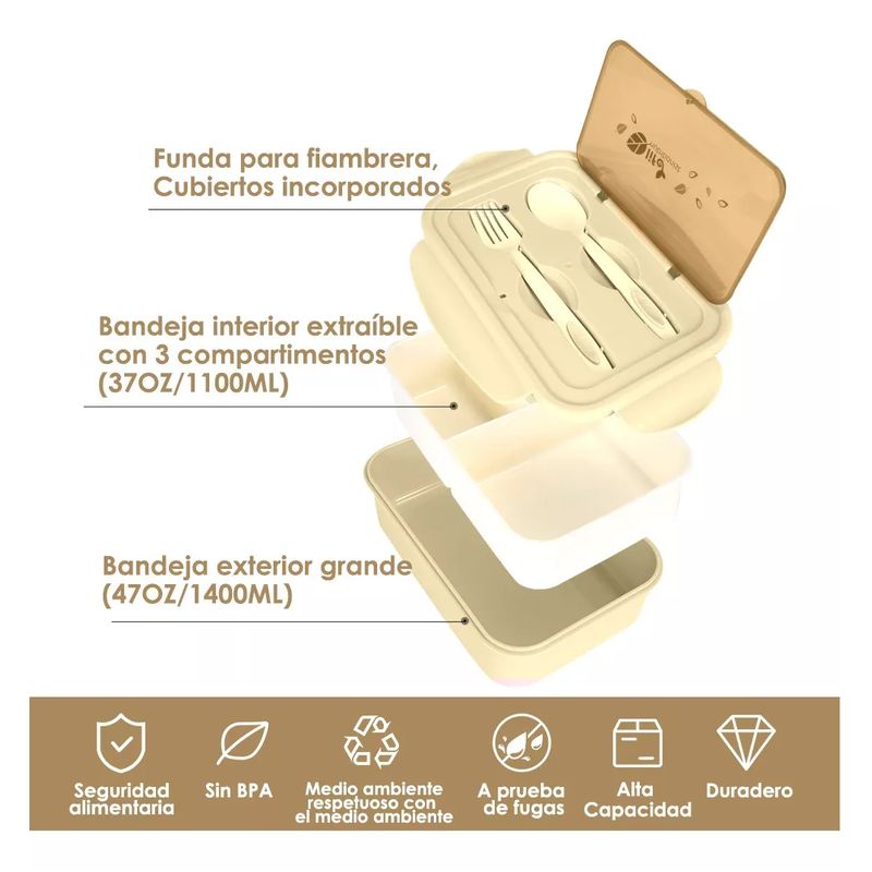 GENERICO - Bolso Lonchera Térmica Y Fiambrera Set Para Niños Adultos