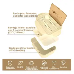 GENERICO - Bolso Lonchera Térmica Y Fiambrera Set Para Niños Adultos