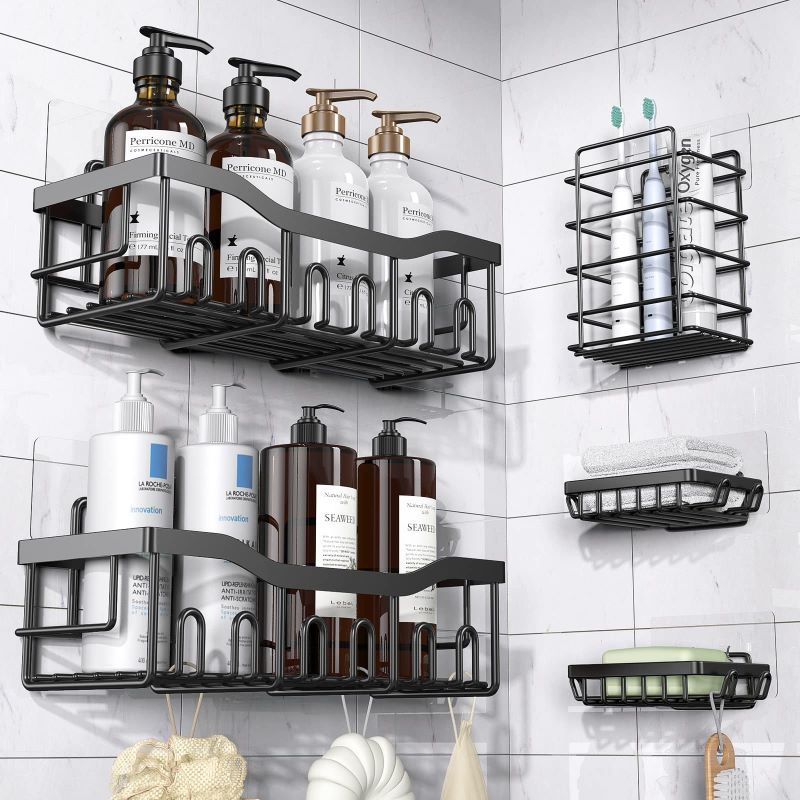 BITART - Set 5 Esquinero Organizador Ducha Baño Jabonera Estante