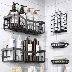 BITART - Set 5 Esquinero Organizador Ducha Baño Jabonera Estante