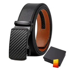 BITART - Cinturón Hombre 100% Cuero Alta Calidad Natural Negro-120cm