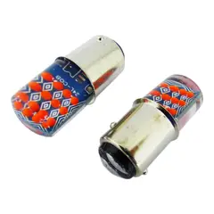 DEZZER - X2 Ampolleta 24 LED COB Rojo Luz Fija 2 Contactos 12 Volt