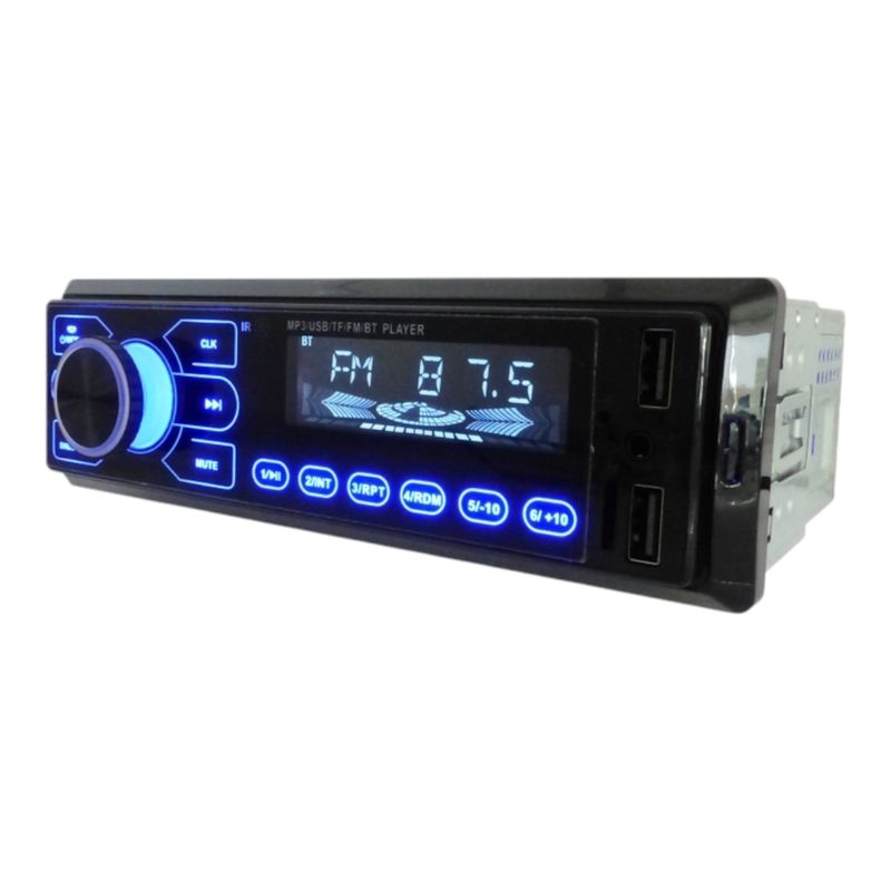 GENERICO - Radio Para Auto Bluetooth Touch USB X 2 Pantalla Azul