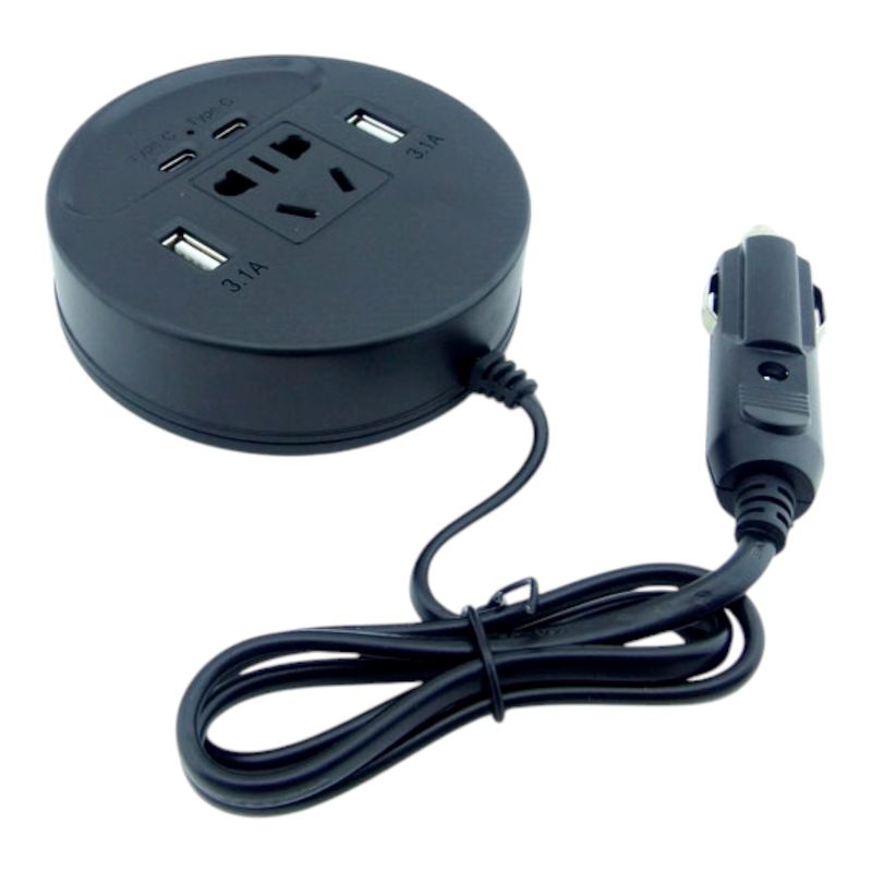 GENERICO - Inversor Para Auto 12 Volt Mas 2 USB Y Tipe-C