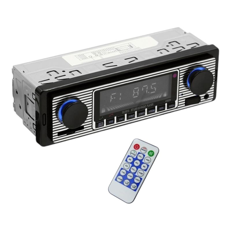 GENERICO - Radio Bluetooth Vintage Para Auto Pantalla LCD USB SD AUX