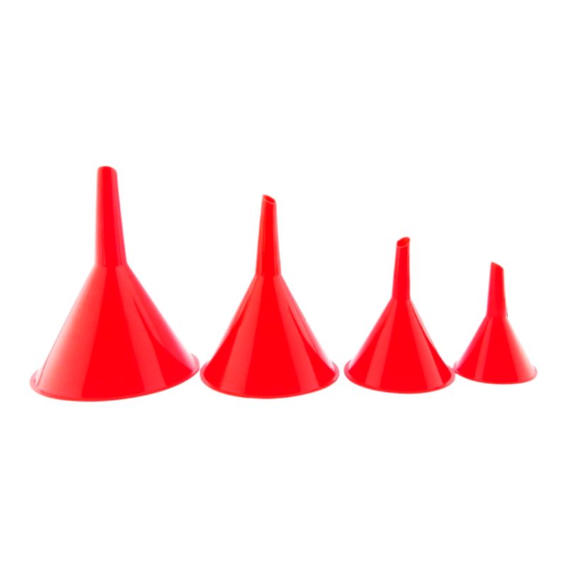 GENERICO - Embudos Set X 4 Piezas Multiuso Color Rojo En PVC CARSUN