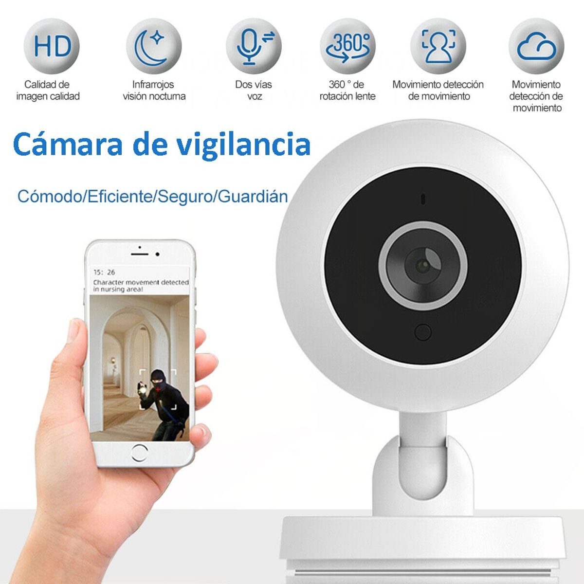 ZSPK - Cámara de Vigilancia para seguridad con 1080P HD Visión Nocturna Inalámbrica
