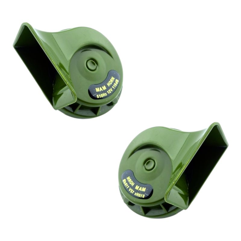 GENERICO - 2x Bocinas Caracol Para Auto Verde Modelo DL163A Sin Relay