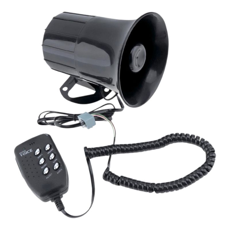 GENERICO - Sirena Con Megafono 200W De 6 Tonos 12 V Alta Calidad