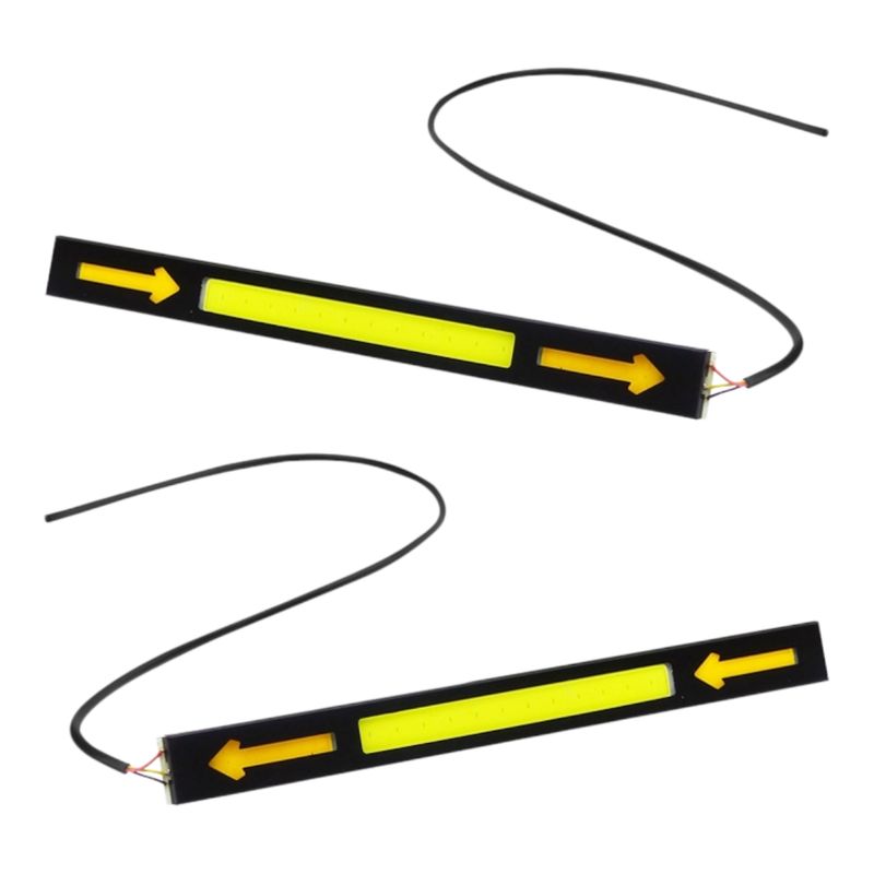 GENERICO - 2x Neblinero LED 2 Funcion Flecha Metal Luz Blanca/Ambar 12V
