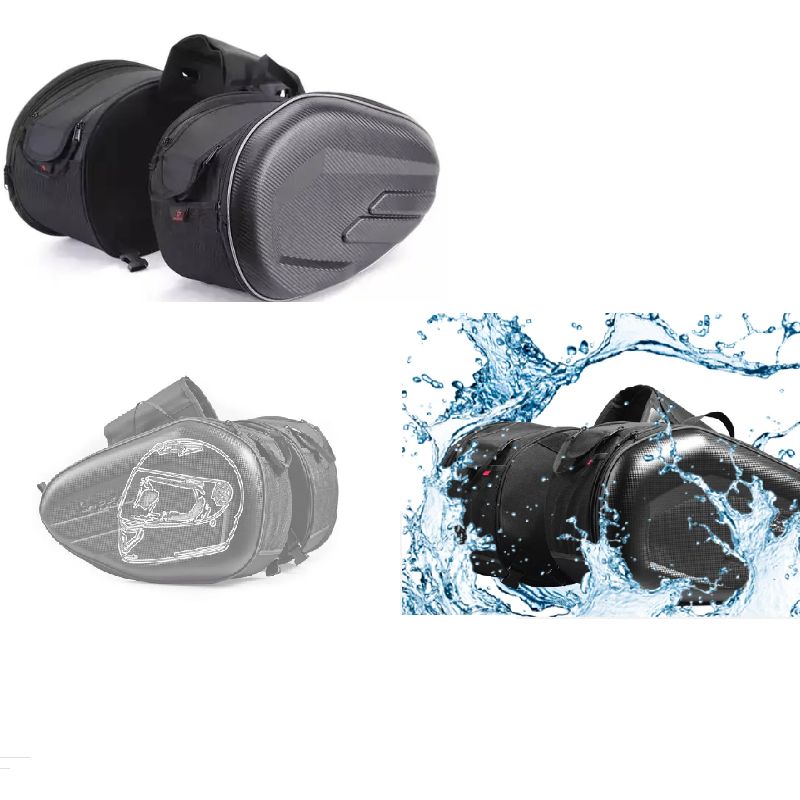 GENERICO - Alforjas rigidas Expansibles Textura Fibra Para Motos 58L