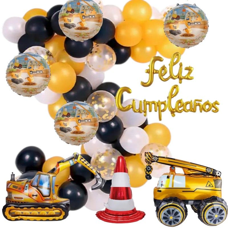 GENERICO - Kit Arco Decoración Globos para cumpleaños Contruccion