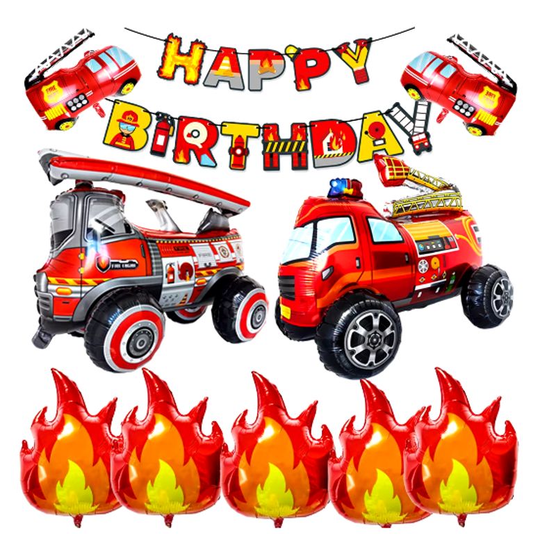 GENERICO - Set Decoración Globos + banderín Bomberos