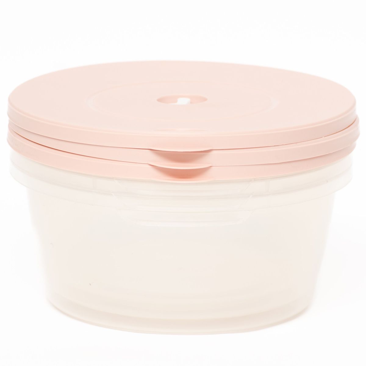 WAKESHOME - Set 3 Envases De Plastico Redondo Con Tapa Hermetica Pequeño 450ml