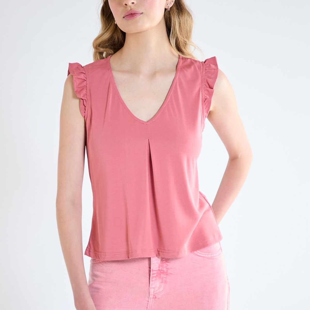 IO - Polera Sin Mangas Rosada Mujer Io