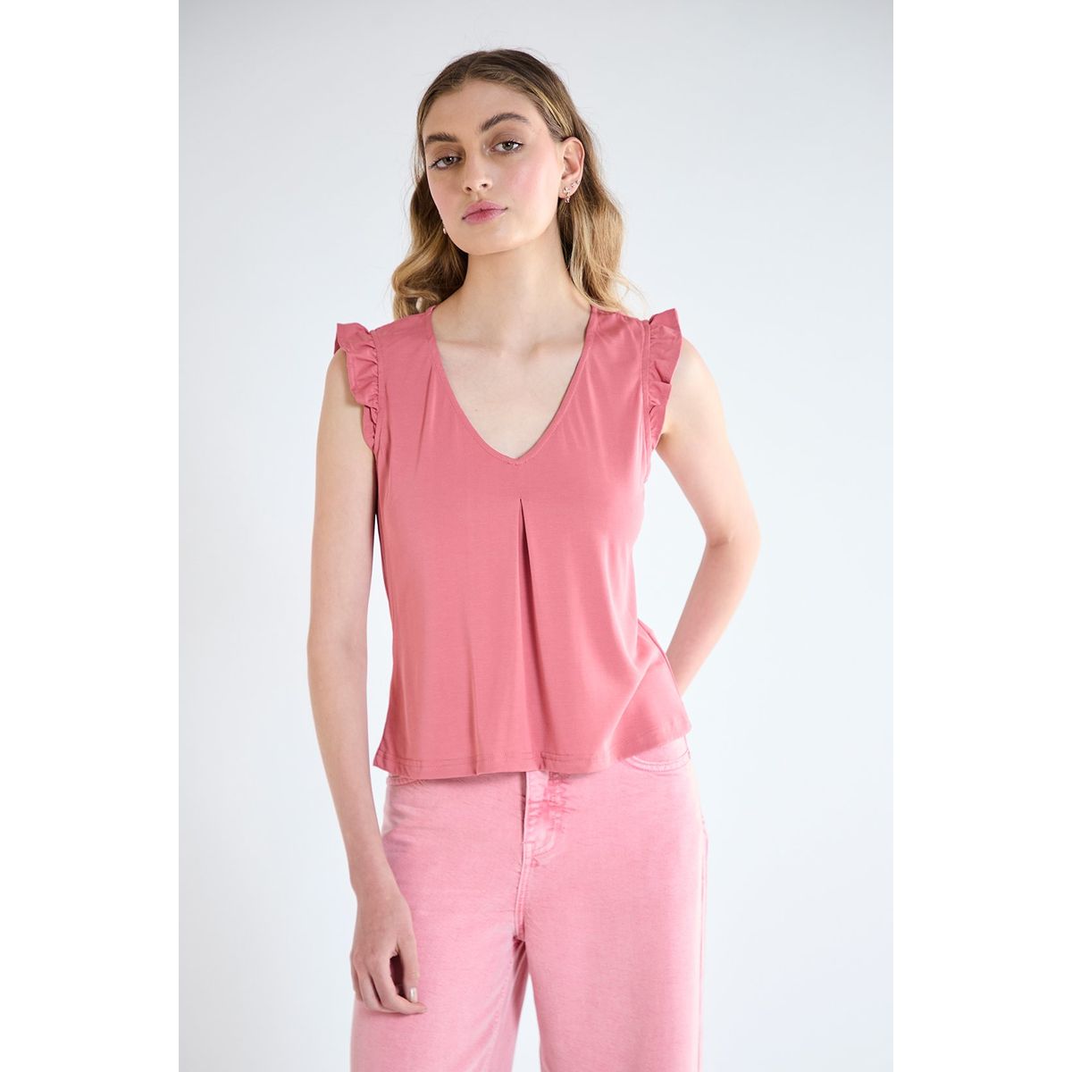 IO - Polera Sin Mangas Rosada Mujer Io