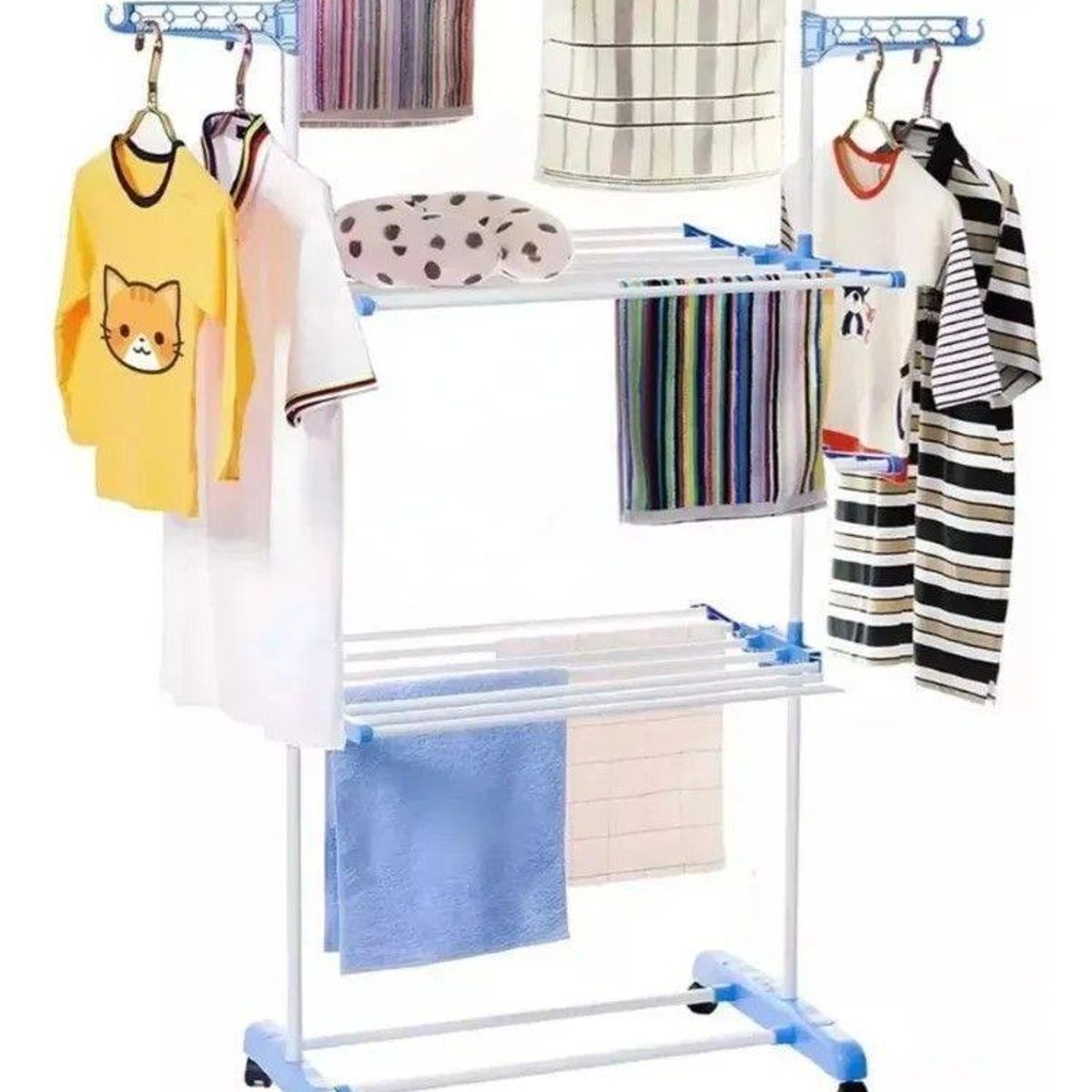 MUNDO MAGIA - Tendedero Ropa Colgador Pechero Plegable 3 Niveles