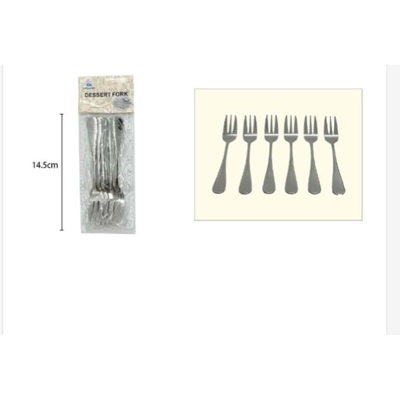 GENERICO - Tenedor De Acero Inoxidable 6 Piezas 14Cm