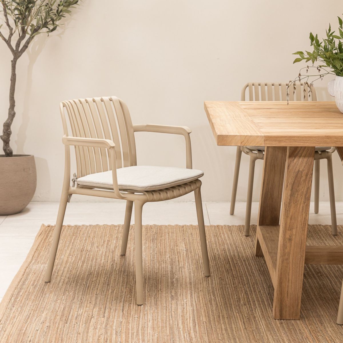 AMOBLE - Silla terraza Ornella Beige Amoblé