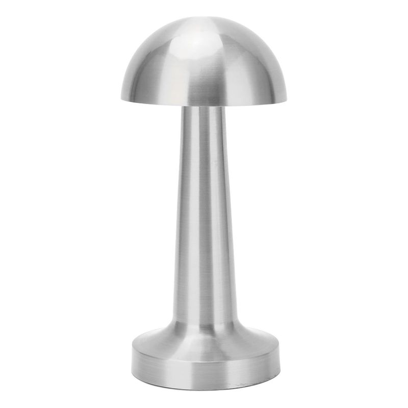 HB LEDS - Lámpara de Mesa LED Recargable Mushroom LED Dimeable Plateado