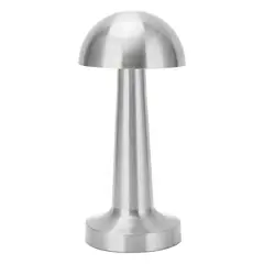 HB LEDS - Lámpara de Mesa LED Recargable Mushroom LED Dimeable Plateado