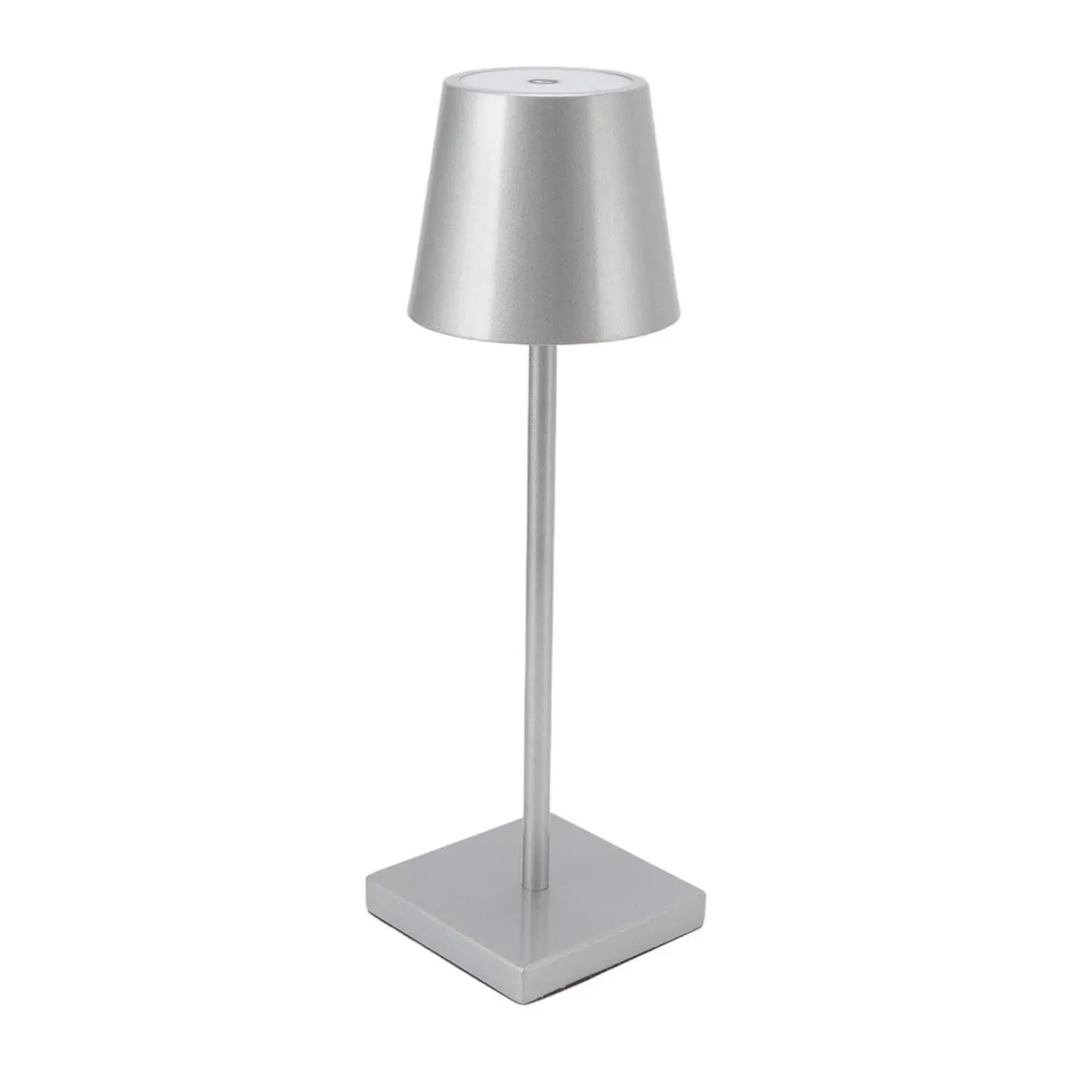 HB LEDS - Lampara de Mesa LED táctil inalámbrica y recargable Plateada