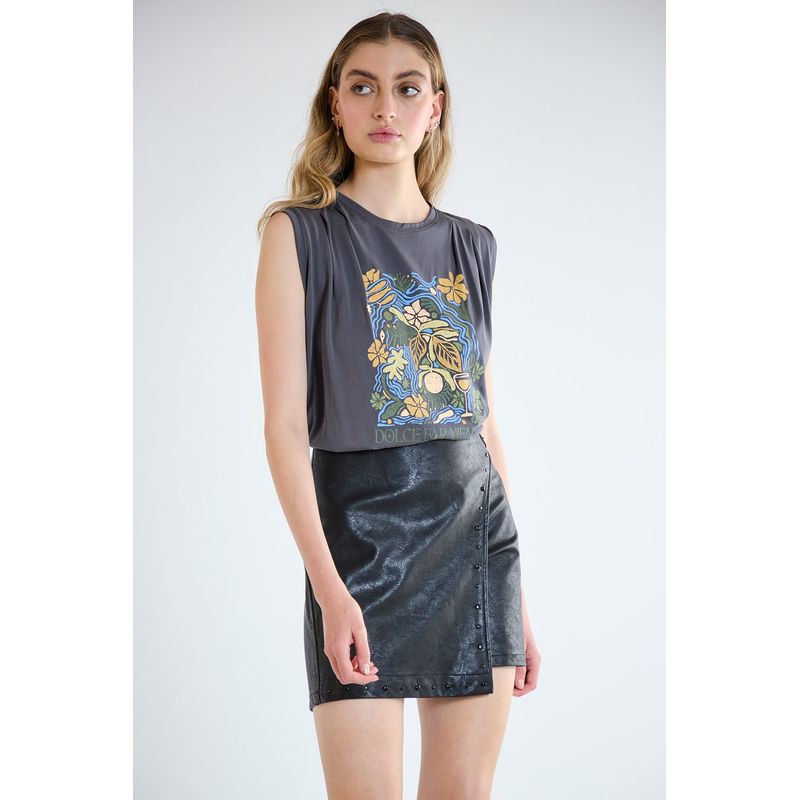 IO - Polera Sin Mangas Gris Marengo Mujer Io