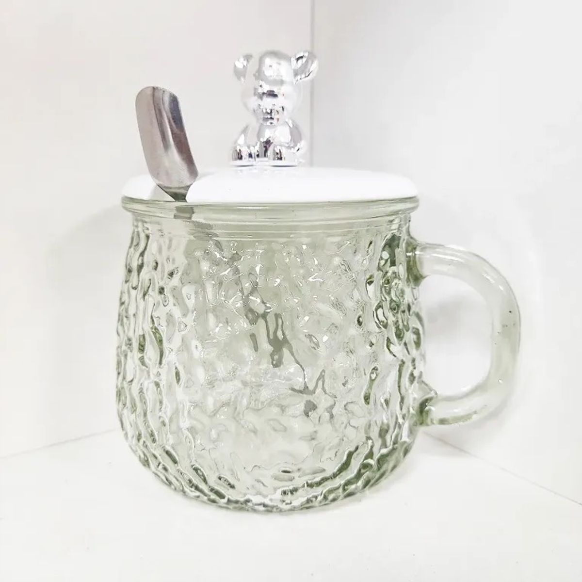 GENERICO - TAZA DE VIDRIO CON TAPA OSITO