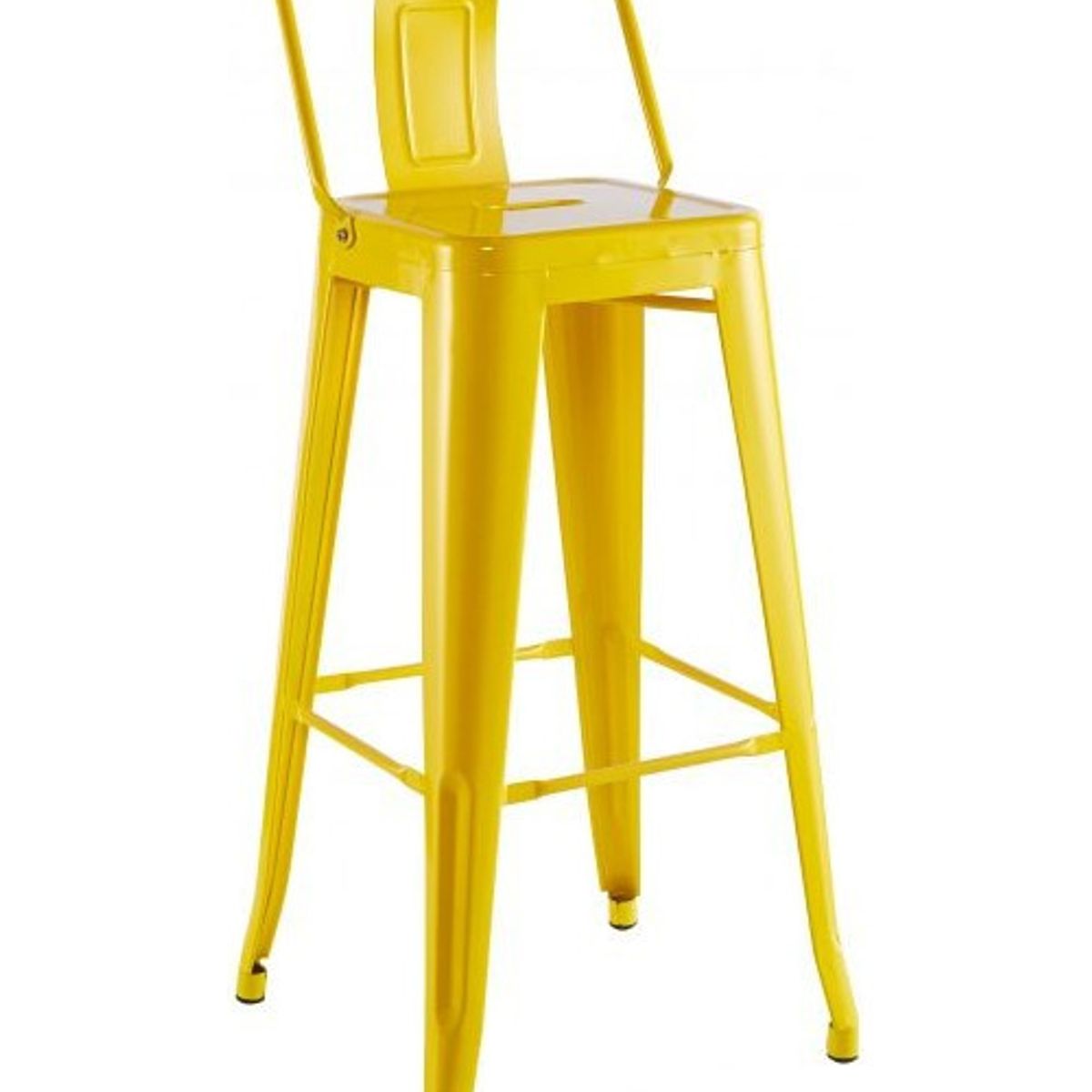 TODODESCUENTO - Pack 4 Pisos Taburetes Tolix, 77 Cm Respaldo Bajo- Amarillo