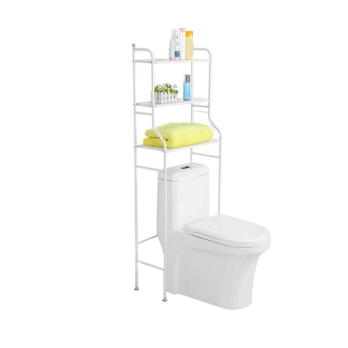 SOHOGAR - Estante organizador de baño metal 3 niveles 153x48x25 cm