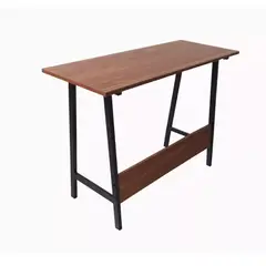 TODODESCUENTO - Escritorio Simple Metálico Estilo Industrial 100x40x72 Cm- Café/ Negro