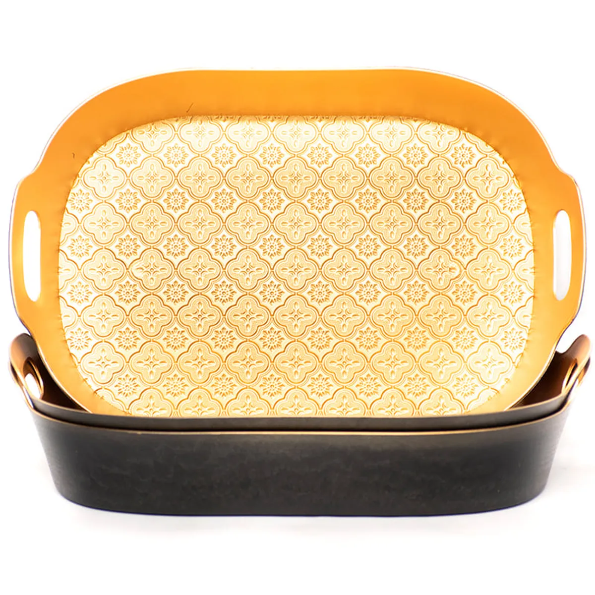 WAKESHOME - Set 3 Bandeja Brillante Ovalada Para Desayuno De Plastico