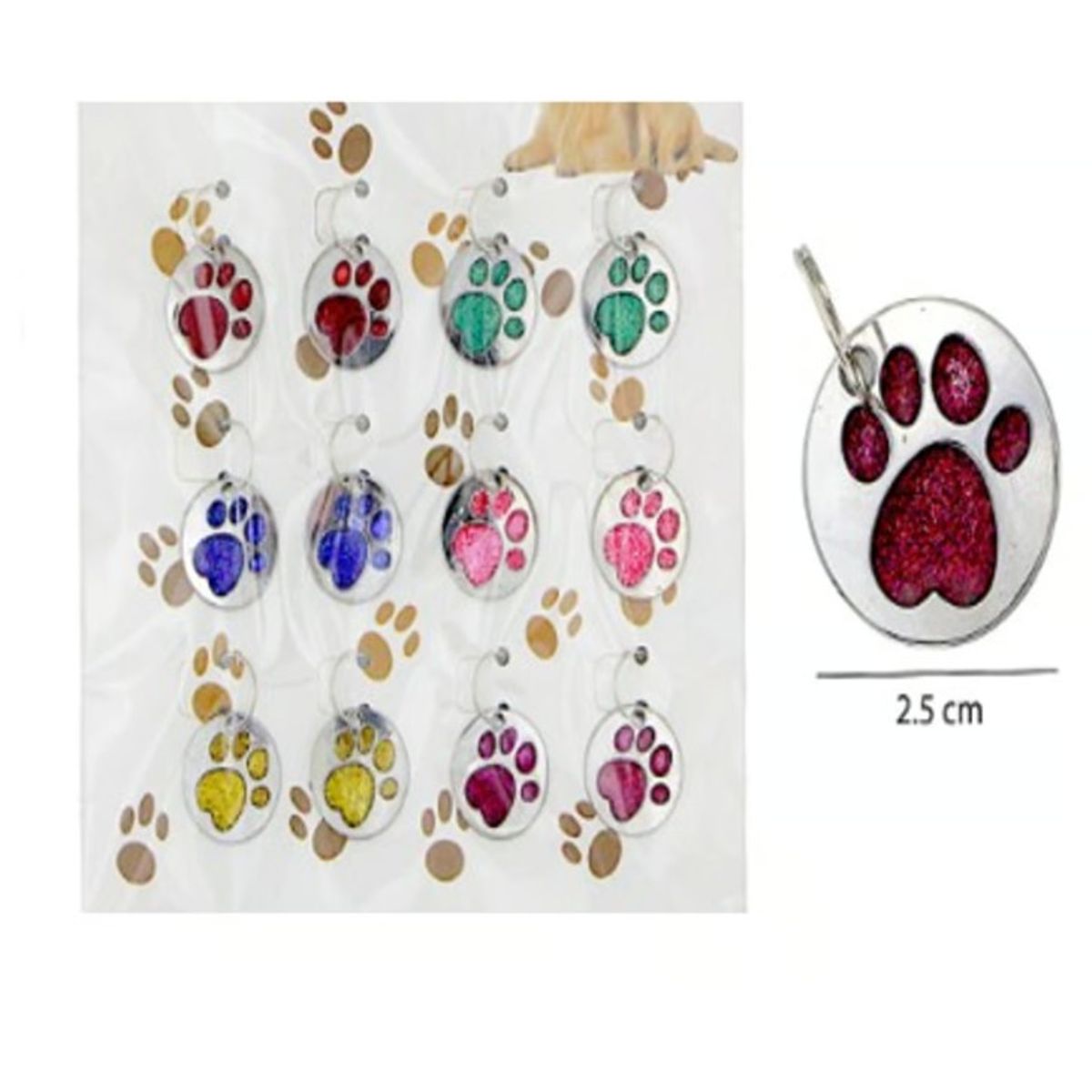 GENERICO - 12 Placas Para Perros Gatos Identificación Colores Surtidos