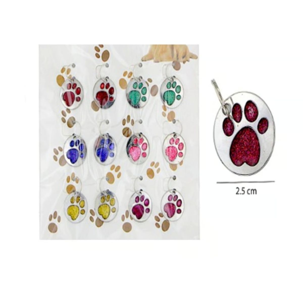 GENERICO - 12 Placas Para Perros Gatos Identificación Colores Surtidos