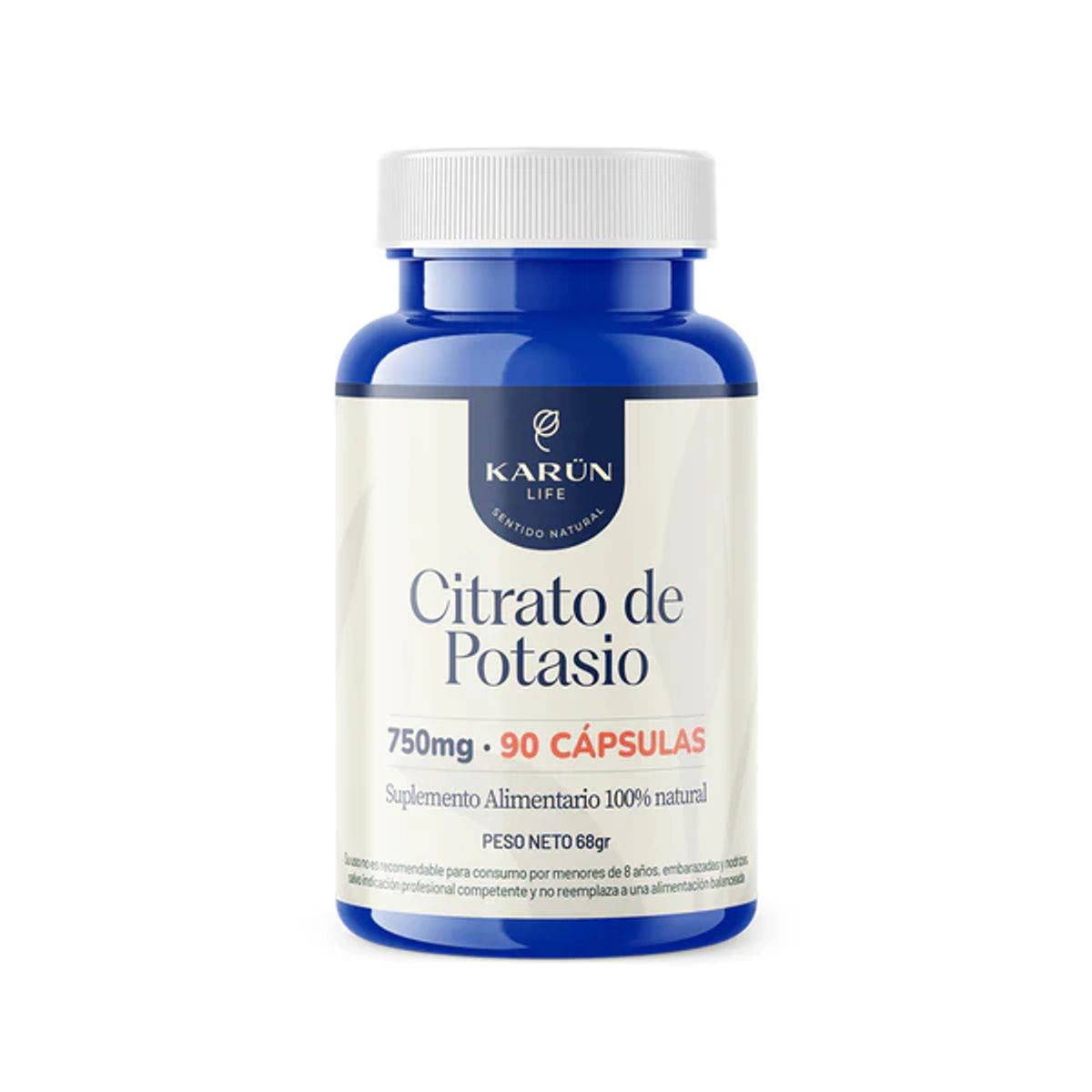 KARUNLIFE - Citrato De Potasio - 90 Capsulas 750 Mg