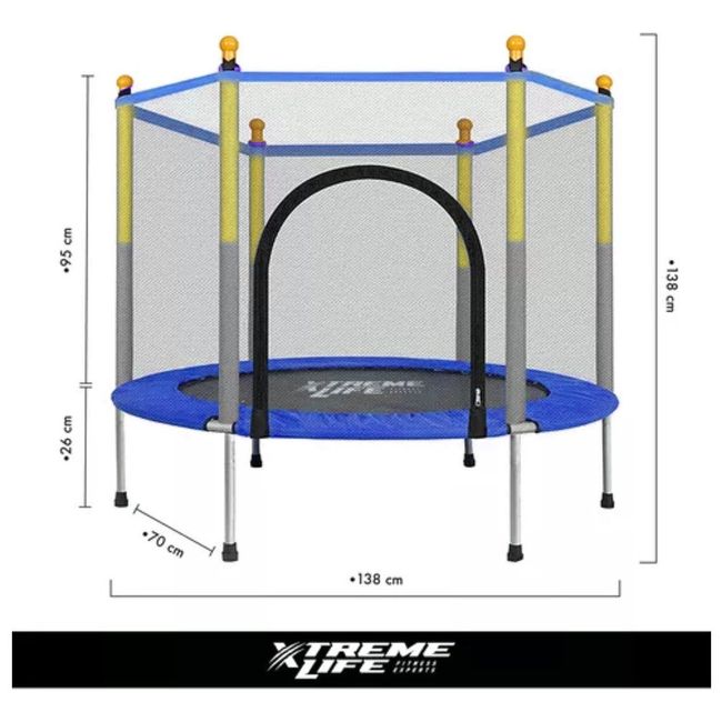 U BUY - Cama Elastica Pequeña 1.4 Metros 46 Pies Azul Con Malla