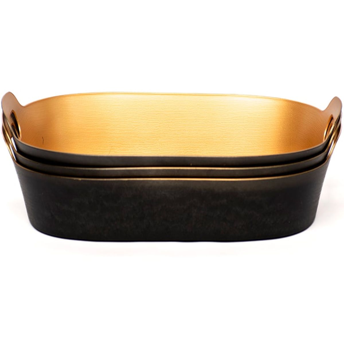 WAKESHOME - Set 3 Bandeja Brillante Ovalada Para Desayuno De Plastico