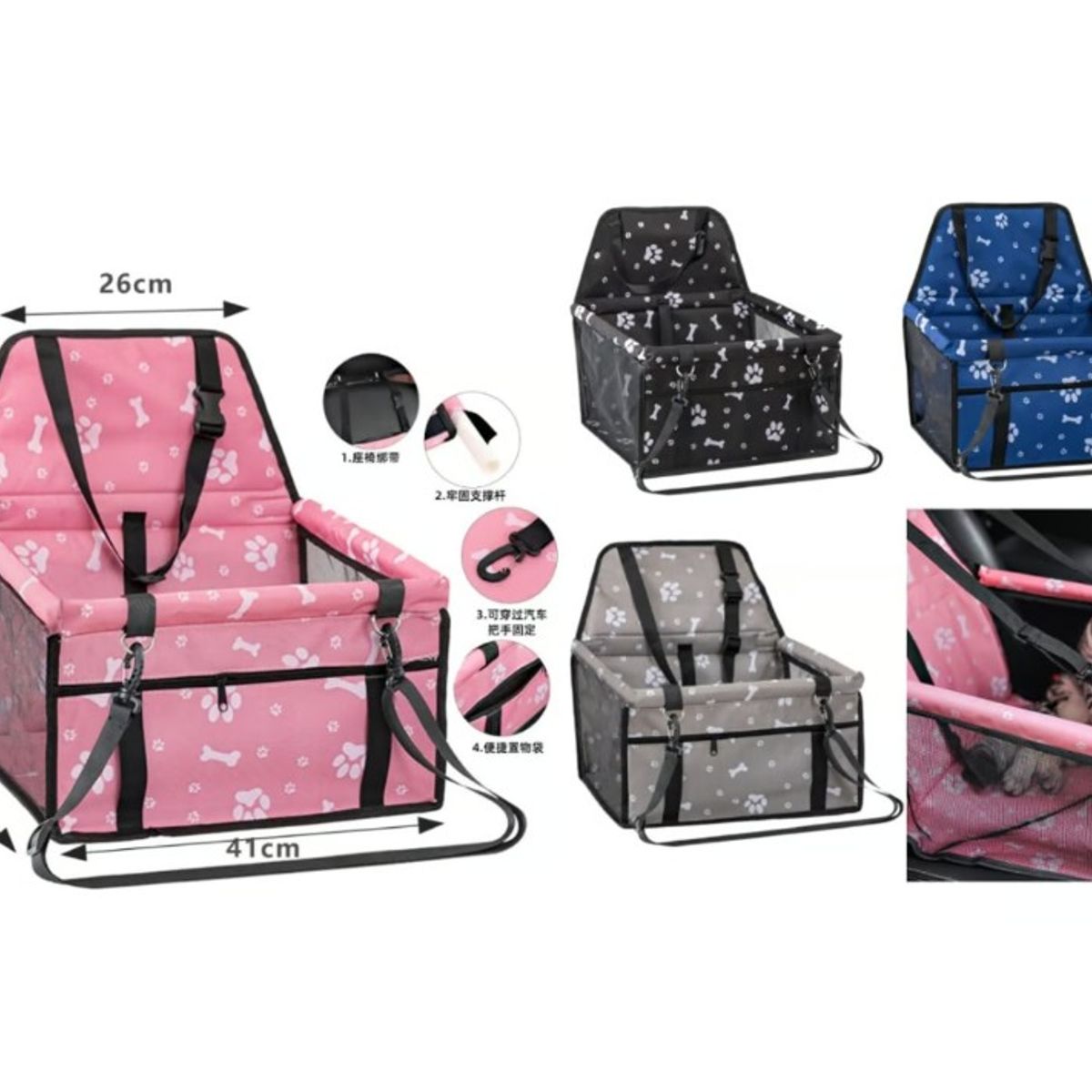 GENERICO - Bolsa De Asiento Transporte De Auto Para Mascota Impermeable