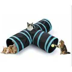 GENERICO - Tunel Gato Plegable Guarida Juguete Interactivo Azul