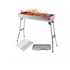 MUNDO MAGIA - Parrilla De Carbón Portatil Plegable De Acero Inoxidable
