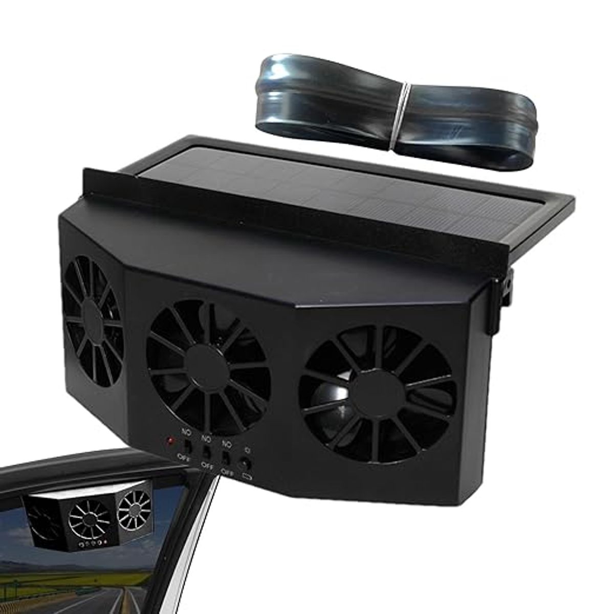 MOVI - Extractor Solar de Aire Para Auto Triple