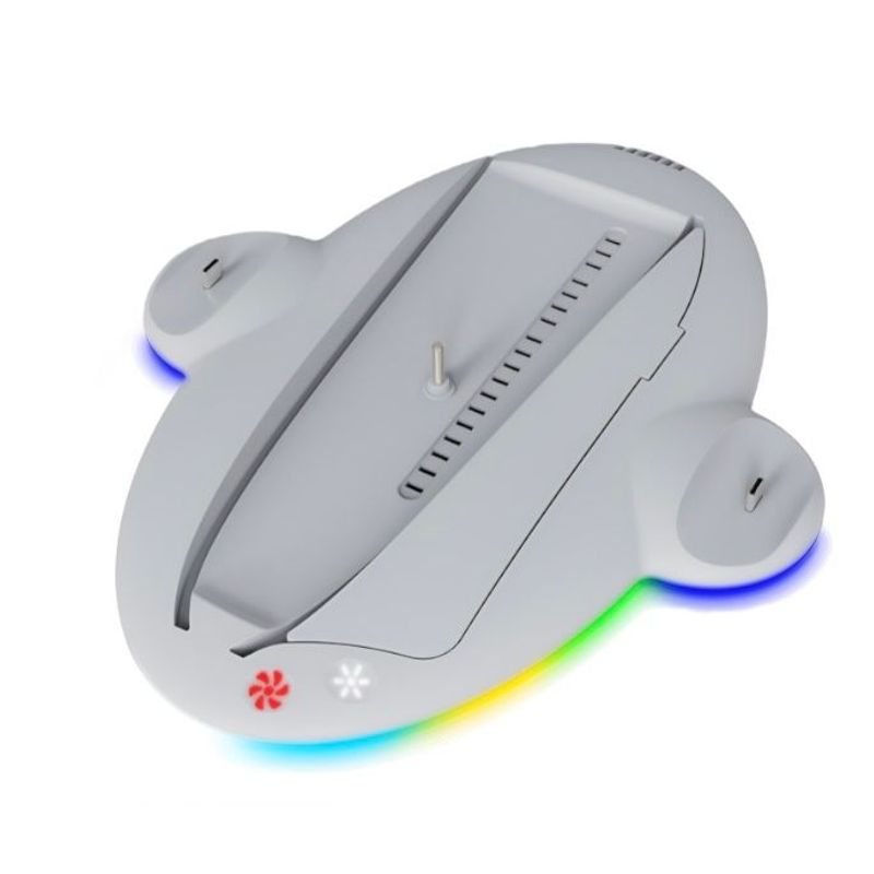 GENERICO - Base Soporte PS5 PlayStation 5 SLIM con Ventiladores Cargador Luz RGB