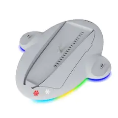 GENERICO - Base Soporte PS5 PlayStation 5 SLIM con Ventiladores Cargador Luz RGB