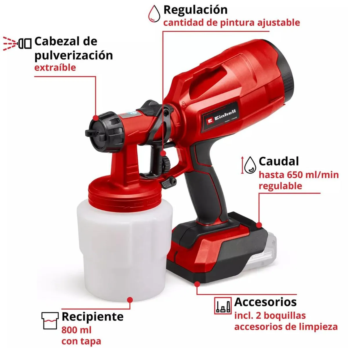 EINHELL - Pistola Pintar Inalámbrica Einhell Tc-sy 18/60 - Sin Bateria