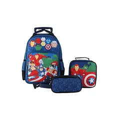 GENERICO - SET ESCOLAR DE MOCHILA CON RUEDAS + ESTUCHE + LONCHERA A1