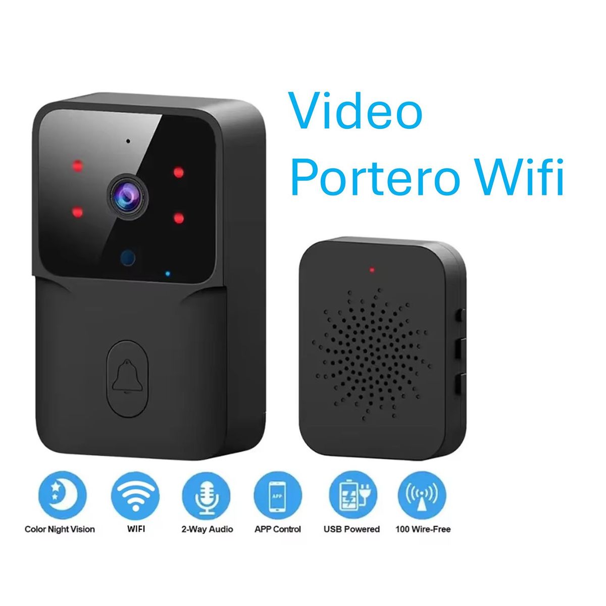 VIPA - Timbre con Camara Wifi Intercomunicación Bidireccional Inteligente