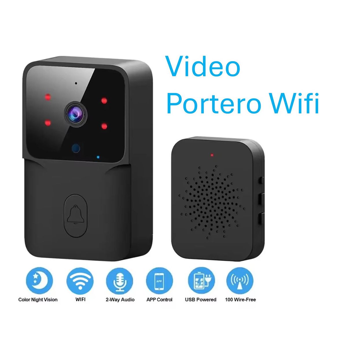 VIPA - Timbre con Camara Wifi Intercomunicación Bidireccional Inteligente